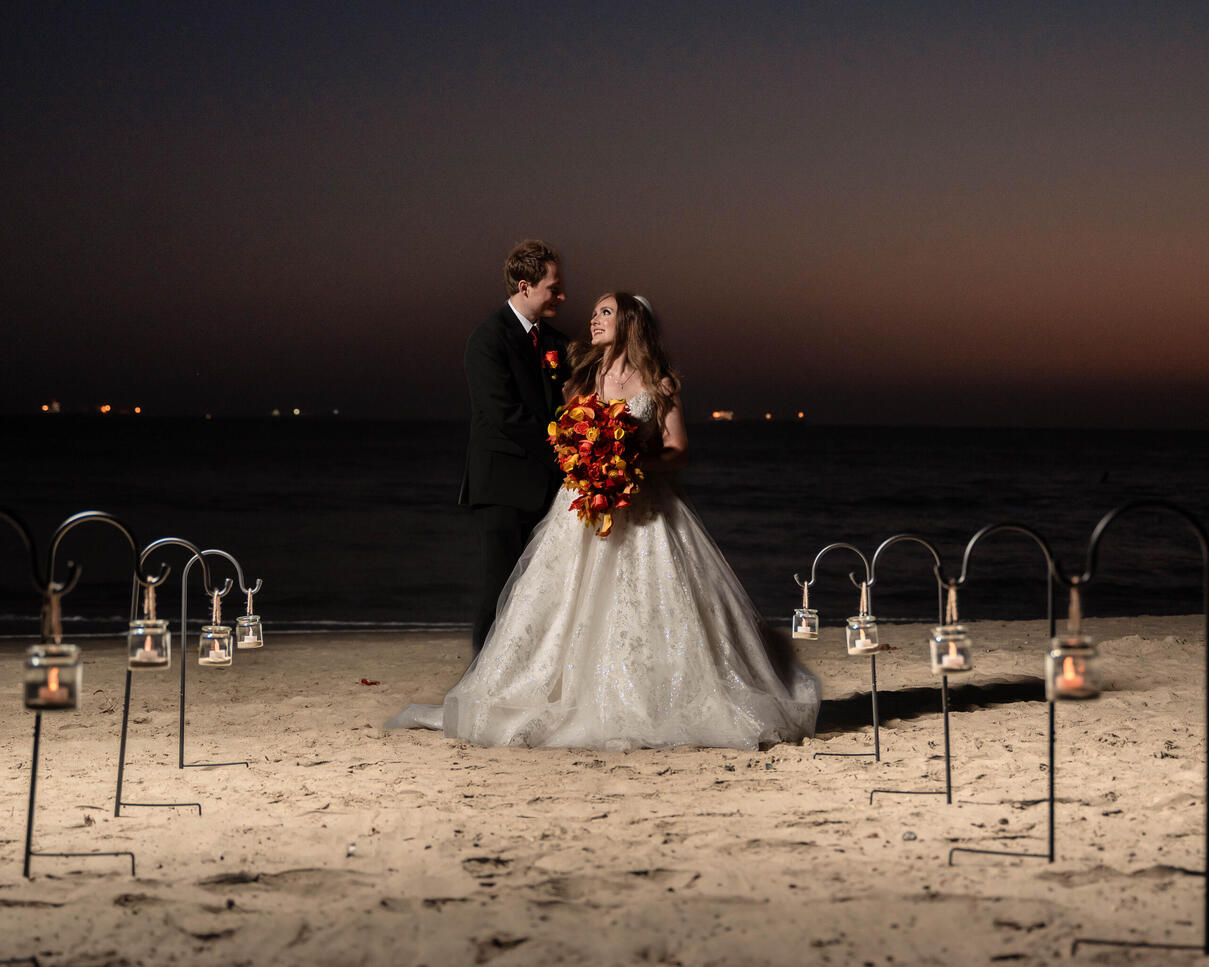 Erin &amp; Paul Down The Aisle At Night