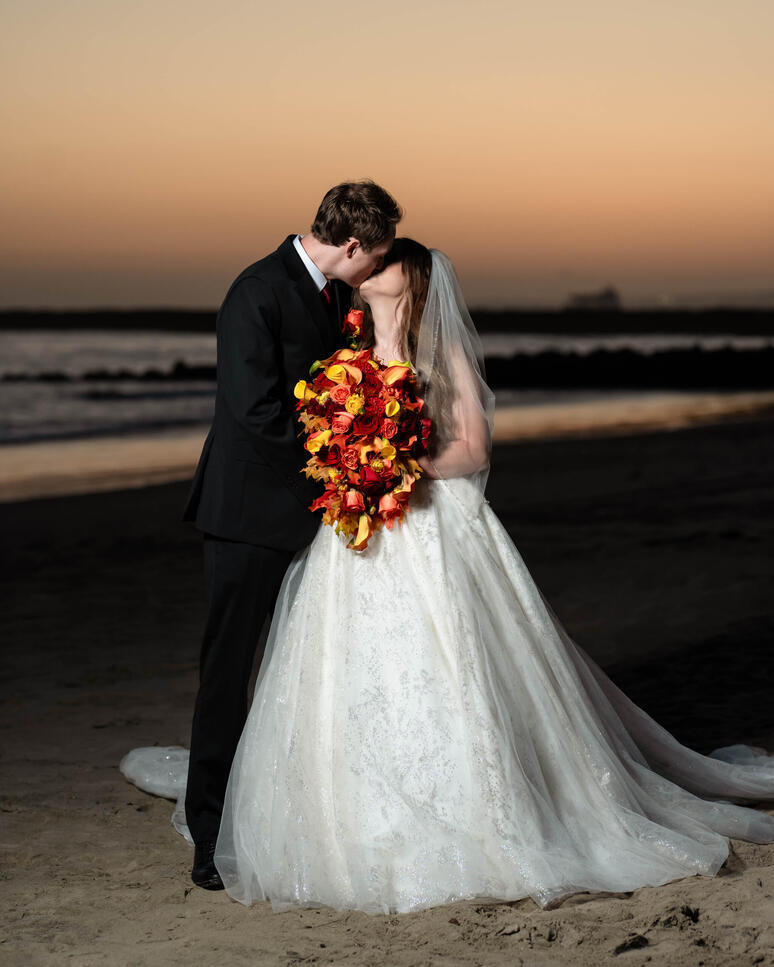 Erin &amp; Paul Kissing At Sunset