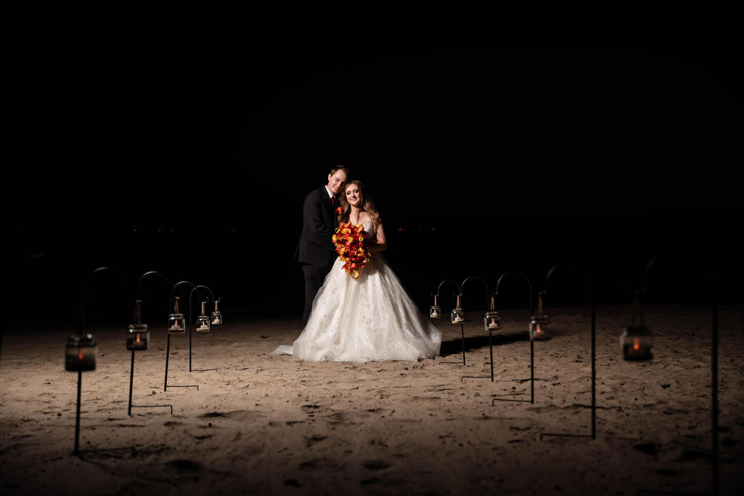 Erin &amp; Paul Down The Aisle At Night